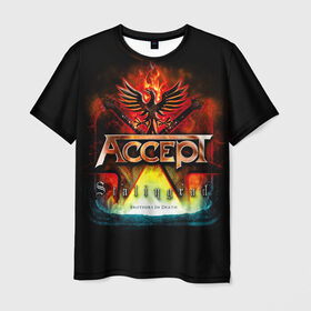 Мужская футболка 3D с принтом Accept в Ухте, 100% полиэфир | прямой крой, круглый вырез горловины, длина до линии бедер | Тематика изображения на принте: accept | heavy metal | power metal | группы | метал | музыка | пауэр метал | рок | хэви метал