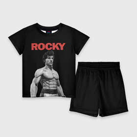 Детский костюм с шортами 3D с принтом ROCKY в Ухте,  |  | creed | jordan | lundgren | mix fight | mixfight | stallone | ufc | бальбоа | бокс | джордан | крид | лундгрен | мышцы | ринг | роки | рокки | сильвестр | сталлоне | сталоне