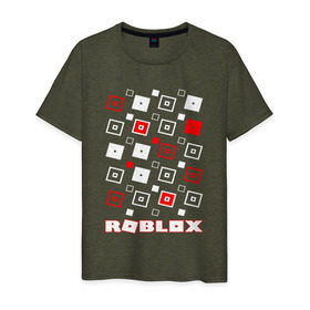 Мужская футболка хлопок с принтом ROBLOX в Ухте, 100% хлопок | прямой крой, круглый вырез горловины, длина до линии бедер, слегка спущенное плечо. | game | gamer | logo | roblox | игры | логотип | роблокс