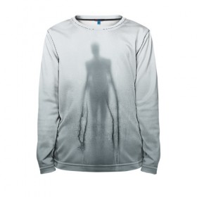 Детский лонгслив 3D с принтом Slender в Ухте, 100% полиэстер | длинные рукава, круглый вырез горловины, полуприлегающий силуэт
 | slender | slenderman | кино | слендер | слендр | слэндр | тонкий | тощий | ужасы