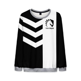 Мужской свитшот 3D с принтом Team Liquid в Ухте, 100% полиэстер с мягким внутренним слоем | круглый вырез горловины, мягкая резинка на манжетах и поясе, свободная посадка по фигуре | Тематика изображения на принте: dota | liquid | team | the international | дота | игры | кибер | ликвид | спорт | тим