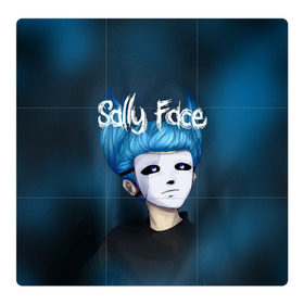 Магнитный плакат 3Х3 с принтом SALLY FACE в Ухте, Полимерный материал с магнитным слоем | 9 деталей размером 9*9 см | blue | face | fisher | game | games | gizmo | hair | larry | mask | sally | волосы | гизмо | голубые | игра | игры | ларри | маска | протез | сали | салли | синие | синий | триллер | ужасы | фейс | фишер | фэйс | хоррор
