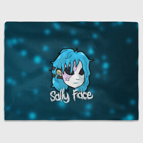 Плед 3D с принтом Sally Face в Ухте, 100% полиэстер | закругленные углы, все края обработаны. Ткань не мнется и не растягивается | Тематика изображения на принте: blue | face | fisher | game | games | gizmo | hair | larry | mask | sally | волосы | гизмо | голубые | игра | игры | ларри | маска | протез | сали | салли | синие | синий | триллер | ужасы | фейс | фишер | фэйс | хоррор