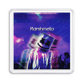 Магнит 55*55 с принтом Marshmello в Ухте, Пластик | Размер: 65*65 мм; Размер печати: 55*55 мм | marshmello | диджей | клуб | клубная музыка | маршмеллоу | маршмэлло | маршмэллоу | музыка | электронная