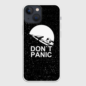 Чехол для iPhone 13 mini с принтом DON T PANIC в Ухте,  |  | don t panic | elon mask | galaxy | nasa | space x | stars | галактика | звезды | знаменитости | илон маск | космос | не паникуйте