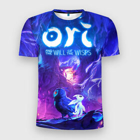Мужская футболка 3D спортивная с принтом Ori - And The Will Of The Wisp в Ухте, 100% полиэстер с улучшенными характеристиками | приталенный силуэт, круглая горловина, широкие плечи, сужается к линии бедра | game | indie | ori | игра | инди | квест | платформер
