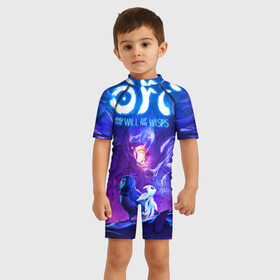 Детский купальный костюм 3D с принтом Ori - And The Will Of The Wisp в Ухте, Полиэстер 85%, Спандекс 15% | застежка на молнии на спине | game | indie | ori | игра | инди | квест | платформер
