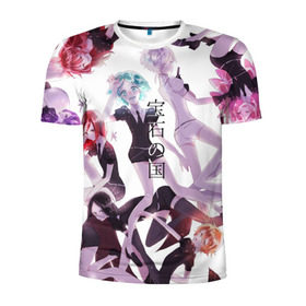 Мужская футболка 3D спортивная с принтом Houseki no Kuni в Ухте, 100% полиэстер с улучшенными характеристиками | приталенный силуэт, круглая горловина, широкие плечи, сужается к линии бедра | Тематика изображения на принте: houseki no kuni | аниме