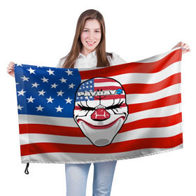 Флаг 3D с принтом PayDay2 в Ухте, 100% полиэстер | плотность ткани — 95 г/м2, размер — 67 х 109 см. Принт наносится с одной стороны | 