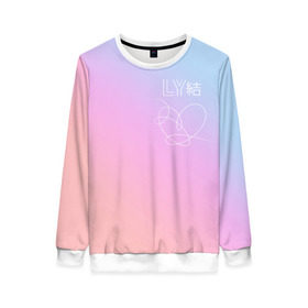 Женский свитшот 3D с принтом BTS LOVE YOURSELF в Ухте, 100% полиэстер с мягким внутренним слоем | круглый вырез горловины, мягкая резинка на манжетах и поясе, свободная посадка по фигуре | bangtan boys | bt21 | bts | bts army | bts stickers | j hope | jimin | jin | jungkook | k pop | rap monster | rapmon | suga | v | бтс | корея | стикеры bts
