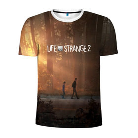 Мужская футболка 3D спортивная с принтом Life is Strange в Ухте, 100% полиэстер с улучшенными характеристиками | приталенный силуэт, круглая горловина, широкие плечи, сужается к линии бедра | caulfield | chloe price | game | kate marsh | life | life is strange | life is strange: before the storm | max | strange | две луны | игры | кейт марш | колфилд | макс | подростки | студенты