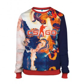 Женский свитшот 3D с принтом CS Hyper Beast в Ухте, 100% полиэстер с мягким внутренним слоем | круглый вырез горловины, мягкая резинка на манжетах и поясе, свободная посадка по фигуре | 2019 | computer game | counter strike | cs | cs go | csgo | dota | dota2 | game | howl | hyperbeast | warning | автомат | вой | го | игрок | компьютерная игра | контр страйк | контра | кс | оружие | турнир