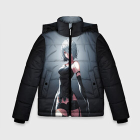 Зимняя куртка для мальчиков 3D с принтом Ниа в Ухте, ткань верха — 100% полиэстер; подклад — 100% полиэстер, утеплитель — 100% полиэстер | длина ниже бедра, удлиненная спинка, воротник стойка и отстегивающийся капюшон. Есть боковые карманы с листочкой на кнопках, утяжки по низу изделия и внутренний карман на молнии. 

Предусмотрены светоотражающий принт на спинке, радужный светоотражающий элемент на пуллере молнии и на резинке для утяжки | 2b | 9s | automata | game | nier | yorha | игра | ниа | нир | отомата