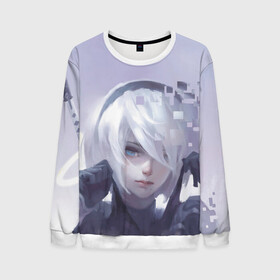 Мужской свитшот 3D с принтом NieR: Automata в Ухте, 100% полиэстер с мягким внутренним слоем | круглый вырез горловины, мягкая резинка на манжетах и поясе, свободная посадка по фигуре | 2b | 9s | automata | game | nier | yorha | игра | ниа | нир | отомата