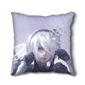 Подушка 3D с принтом NieR: Automata в Ухте, наволочка – 100% полиэстер, наполнитель – холлофайбер (легкий наполнитель, не вызывает аллергию). | состоит из подушки и наволочки. Наволочка на молнии, легко снимается для стирки | 2b | 9s | automata | game | nier | yorha | игра | ниа | нир | отомата
