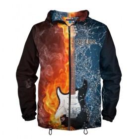 Мужская ветровка 3D с принтом Queen в Ухте, 100% полиэстер | подол и капюшон оформлены резинкой с фиксаторами, два кармана без застежек по бокам, один потайной карман на груди | queen | брайан мэи | британская | группа | джон дикон | королева | роджер тейлор | рок | фредди меркьюри