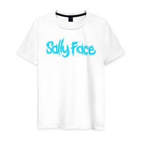 Мужская футболка хлопок с принтом SALLY FACE в Ухте, 100% хлопок | прямой крой, круглый вырез горловины, длина до линии бедер, слегка спущенное плечо. | 