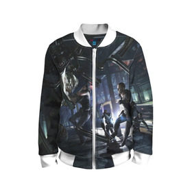 Детский бомбер 3D с принтом Resident evil в Ухте, 100% полиэстер | застегивается на молнию, по бокам два кармана без застежек, мягкие манжеты, по низу бомбера и на воротнике — эластичная резинка | 