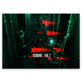 Поздравительная открытка с принтом RESIDENT EVIL 2 в Ухте, 100% бумага | плотность бумаги 280 г/м2, матовая, на обратной стороне линовка и место для марки
 | biohazard | biohazard 7 | crocodile | fang | game | hand | monster | new umbrella | resident evil | resident evil 7 | umbrella | umbrella corp | umbrella corporation | zombie