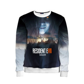 Детский свитшот 3D с принтом Resident Evil 7 в Ухте, 100% полиэстер | свободная посадка, прямой крой, мягкая тканевая резинка на рукавах и понизу свитшота | Тематика изображения на принте: biohazard | biohazard 7 | crocodile | fang | game | hand | monster | new umbrella | resident evil | resident evil 7 | umbrella | umbrella corp | umbrella corporation | zombie