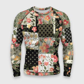 Мужской рашгард 3D с принтом Лоскутный орнамент в Ухте,  |  | branches | flor | flowers | leaves | ветки | геометрический | горошек | графика | искусство | картинка | клетка | красивый | крутой | листья | мода | модный | молодёжная | орнамент | рисунок | розы | рукоделие | стиль
