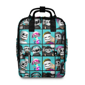 Женский рюкзак 3D с принтом Marshmello в Ухте, 100% полиэстер | лямки с регулируемой длиной, сверху ручки, чтобы рюкзак нести как сумку. Основное отделение закрывается на молнию, как и внешний карман. Внутри два дополнительных кармана, один из которых закрывается на молнию. По бокам два дополнительных кармашка, куда поместится маленькая бутылочка
 | christopher | comstock | dj | dotcom | friends | marshmallow | marshmello | usa | диджей | друзья | комсток | крис | маршмэллоу | продюсер | сша