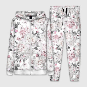 Женский костюм 3D Белые розы: в Ухте,  |  | bouquets | color | gray | leave | lowers | ornament | patterns | pink | roses | букеты | графика | искусство | картинка | красивый | крутой | листья | мода | модный | молодёжная | орнамент | рисунок | розовые | розы | рукоделие | серый