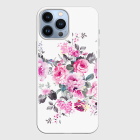 Чехол для iPhone 13 Pro Max Розовые розы: в Ухте,  |  | bouquets | color | gray | leave | lowers | ornament | patterns | pink | roses | букеты | графика | искусство | картинка | красивый | крутой | листья | мода | модный | молодёжная | орнамент | рисунок | розовые | розы | рукоделие | серый
