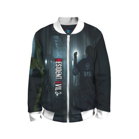 Детский бомбер 3D с принтом Resident Evil в Ухте, 100% полиэстер | застегивается на молнию, по бокам два кармана без застежек, мягкие манжеты, по низу бомбера и на воротнике — эластичная резинка | biohazard | biohazard 7 | crocodile | fang | game | hand | monster | new umbrella | resident evil | resident evil 7 | umbrella | umbrella corp | umbrella corporation | zombie