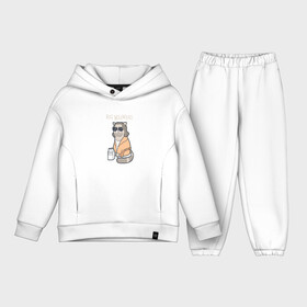 Детский костюм хлопок Oversize с принтом Big Meowski в Ухте,  |  | большой лебовски | боулинг | дюдя | кино | комедия | кот | котейка | котенок | котэ | кошка | молоко | хиппи | чувак | юмор