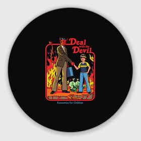 Коврик круглый с принтом Devil Deal в Ухте, резина и полиэстер | круглая форма, изображение наносится на всю лицевую часть | Тематика изображения на принте: 80 е | 80s | 90 е | 90s | oldschool | retro | retrowave | stranger thing | vintage | винтаж | олдскул | ретро | ретровейв | странные дела