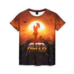Женская футболка 3D с принтом Alita: Battle Angel в Ухте, 100% полиэфир ( синтетическое хлопкоподобное полотно) | прямой крой, круглый вырез горловины, длина до линии бедер | alita | alita: battle angel | angel | battle | gunnm | алита | боевой ангел | гали | города свалки металлолома | гунм | гуннм | дайсукэ идо | девушка | киборг | сны оружия | хаос