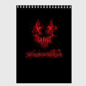 Скетчбук с принтом Mushroomhead в Ухте, 100% бумага
 | 48 листов, плотность листов — 100 г/м2, плотность картонной обложки — 250 г/м2. Листы скреплены сверху удобной пружинной спиралью | ac dc | disturbed | linkin park | lp | metal | metallica | mushroomhead | music | pop | rap | rock | slipknot | song | метал | музыка | рок