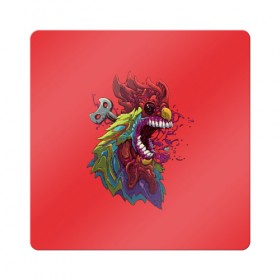 Магнит виниловый Квадрат Заводной петушок: в Ухте, полимерный материал с магнитным слоем | размер 9*9 см, закругленные углы | hen | hyper beast | гиперзверь | петух | петушара | хайпер бист | хайпербист | челюсть | яркий