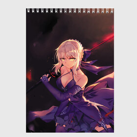 Скетчбук с принтом Fate Grand Order в Ухте, 100% бумага
 | 48 листов, плотность листов — 100 г/м2, плотность картонной обложки — 250 г/м2. Листы скреплены сверху удобной пружинной спиралью | Тематика изображения на принте: anime | fate grand order | manga | saber | аниме | арчер | ассасин | великий приказ | лансер | лунный свет в потерянной комнате | манга | первая миссия | судьба великая кампания | сэйбер