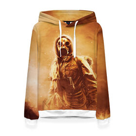 Женская толстовка 3D с принтом Апокалипсис в Ухте, 100% полиэстер  | двухслойный капюшон со шнурком для регулировки, мягкие манжеты на рукавах и по низу толстовки, спереди карман-кенгуру с мягким внутренним слоем. | апокалипсис | конец света | противогаз | солдат | ядерное оружие
