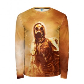 Мужской лонгслив 3D с принтом Апокалипсис в Ухте, 100% полиэстер | длинные рукава, круглый вырез горловины, полуприлегающий силуэт | апокалипсис | конец света | противогаз | солдат | ядерное оружие