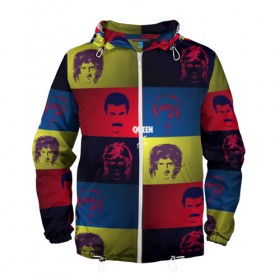 Мужская ветровка 3D с принтом Queen в Ухте, 100% полиэстер | подол и капюшон оформлены резинкой с фиксаторами, два кармана без застежек по бокам, один потайной карман на груди | queen | брайан мэи | британская | группа | джон дикон | королева | роджер тейлор | рок | фредди меркьюри