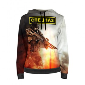 Женская толстовка 3D с принтом Спецназ в Ухте, 100% полиэстер  | двухслойный капюшон со шнурком для регулировки, мягкие манжеты на рукавах и по низу толстовки, спереди карман-кенгуру с мягким внутренним слоем. | альфа | антитеррор | спецназ