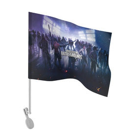 Флаг для автомобиля с принтом PUBG в Ухте, 100% полиэстер | Размер: 30*21 см | action | battlegrounds | chiken | game | online | playerunknown’s | pubg | игры | камуфляж | курица | наемники | огонь | пабг | пубг | сковорода | солдаты | шутер