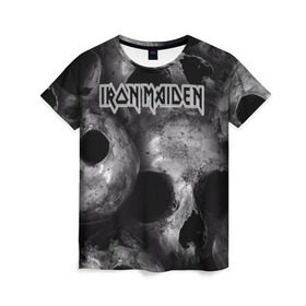Женская футболка 3D с принтом Iron Maiden в Ухте, 100% полиэфир ( синтетическое хлопкоподобное полотно) | прямой крой, круглый вырез горловины, длина до линии бедер | бас | британия | брюс дикинсон | гитара | группа | дева | железная | метал | нико макбрэйн | рок | стив харрис | хеви | яник герс