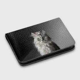 Картхолдер с принтом Кот и мышка: в Ухте, натуральная матовая кожа | размер 7,3 х 10 см; кардхолдер имеет 4 кармана для карт; | животные | кот | котенок | кошка | крыса | мышка | мышь | перс | персидский кот | серый
