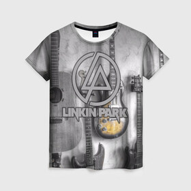 Женская футболка 3D с принтом Linkin Park в Ухте, 100% полиэфир ( синтетическое хлопкоподобное полотно) | прямой крой, круглый вырез горловины, длина до линии бедер | американская | группа | линкин | майк шинода | метал | музыка | ню | парк | поп | рок | рэп | феникс фаррелл | честер беннингтон | электроник