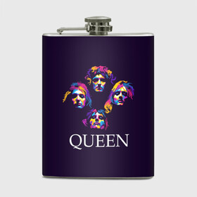 Фляга с принтом Queen в Ухте, металлический корпус | емкость 0,22 л, размер 125 х 94 мм. Виниловая наклейка запечатывается полностью | queen | брайан мэи | британская | группа | джон дикон | королева | роджер тейлор | рок | фредди меркьюри
