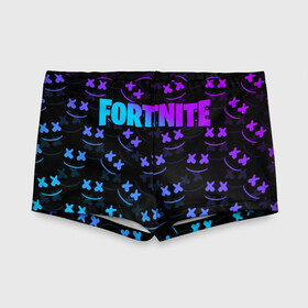 Детские купальные плавки 3D с принтом FORTNITE MARSHMELLO NEON в Ухте, Полиэстер 85%, Спандекс 15% | Слитный крой, подклад по переду изделия, узкие бретели | Тематика изображения на принте: 2019 | armor | armour | cybersport | esport | fortnite | game | llama | logo | броня | игра | киберспорт | лама | фиолетовый | фирменные цвета | фортнайт