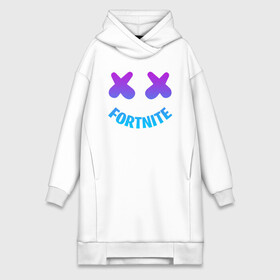 Платье-худи хлопок с принтом FORTNITE x MARSHMELLO NEON в Ухте,  |  | fnchap2 | fortnite | fortnite 2 | fortnite x | marshmello | ninja | ninja hyper streamer | ninja streamer | streamer | tyler blevins | маршмелло | ниндзя | фортнайт | фортнайт 2 | фортнайт глава 2