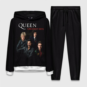 Женский костюм 3D (с толстовкой) с принтом Queen в Ухте,  |  | Тематика изображения на принте: queen | богемская рапсодия | брайан мэи | британская | группа | королева | роджер тейлор | рок | фредди меркьюри