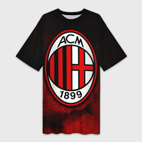 Платье-футболка 3D с принтом Милан в Ухте,  |  | ac milan | diavolo | milan | rossoneri | дьяволы | италия | красно чёрные | милан | серия а | форма | футбол | футболист | футбольная | футбольный клуб