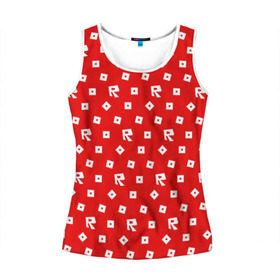 Женская майка 3D с принтом ROBLOX в Ухте, 100% полиэстер | круглая горловина, прямой силуэт, длина до линии бедра | game | gamer | logo | minecraft | roblox | simulator | игра | конструктор | лого | симулятор | строительство | фигура