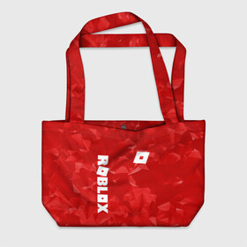 Пляжная сумка 3D с принтом ROBLOX в Ухте, 100% полиэстер | застегивается на металлическую кнопку; внутренний карман застегивается на молнию. Стенки укреплены специальным мягким материалом, чтобы защитить содержимое от несильных ударов
 | game | gamer | logo | minecraft | roblox | simulator | игра | конструктор | лого | симулятор | строительство | фигура